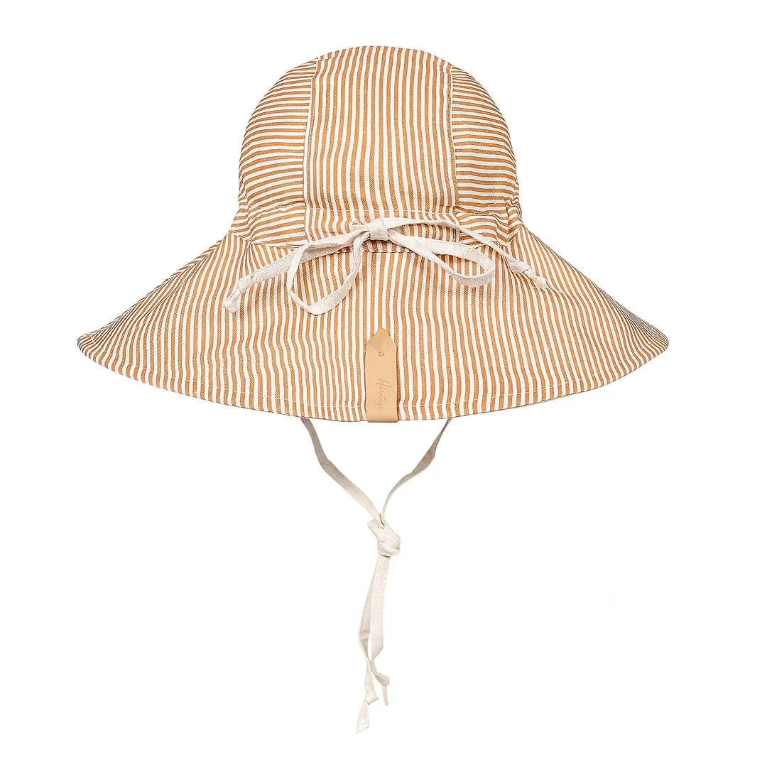 Bedhead  &#39;Wanderer&#39; Girls Reversible Panelled Bucket Sun Hat - Frankie / Flax