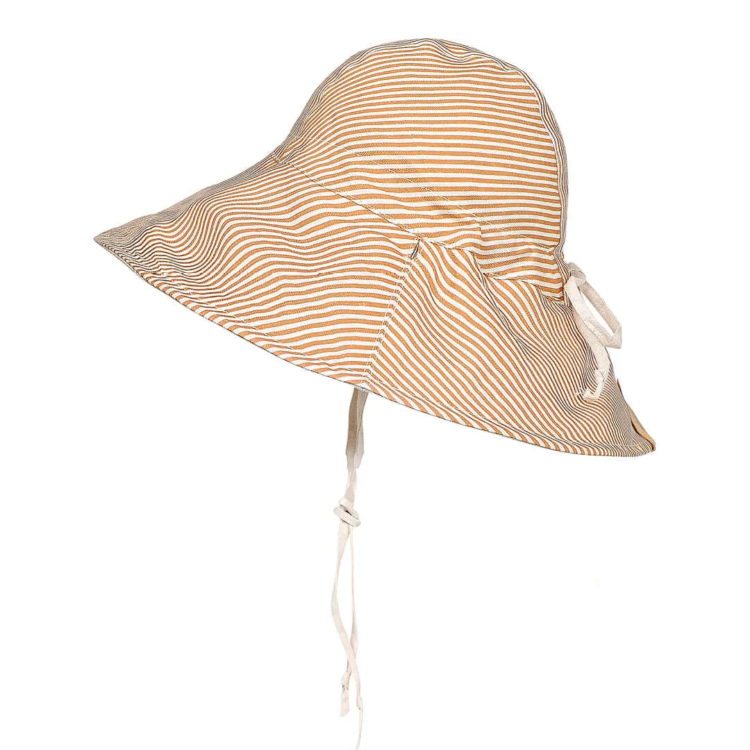 Bedhead  &#39;Wanderer&#39; Girls Reversible Panelled Bucket Sun Hat - Frankie / Flax