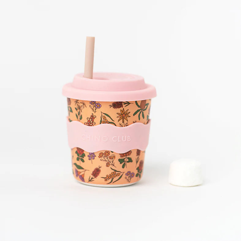 Chino Club Reusable Bamboo Kids 8oz Cup - Australian Wildflowers