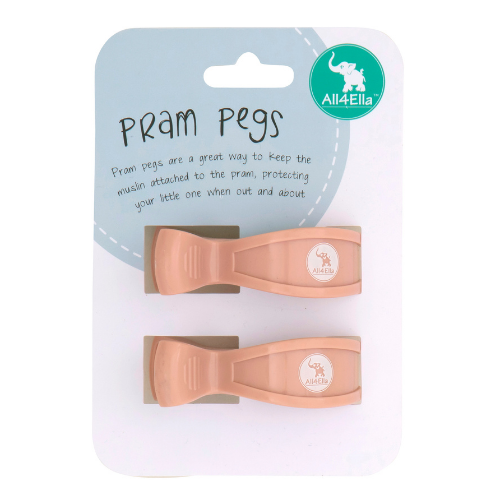 All4Ella Pram Pegs 2pk - Peach