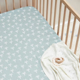 Bamboo Fitted Cot Sheet - Sage Palms