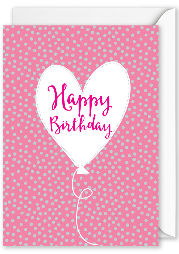 Foiled Card: “Happy Birthday” Heart Balloon