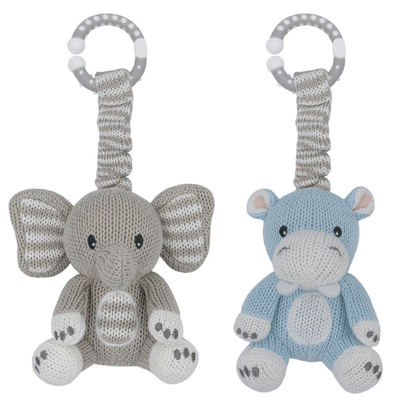 Stroller Toys - Elephant & Hippo