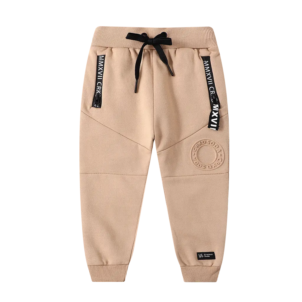 Cracked Soda Embossed Trackpants - Tan