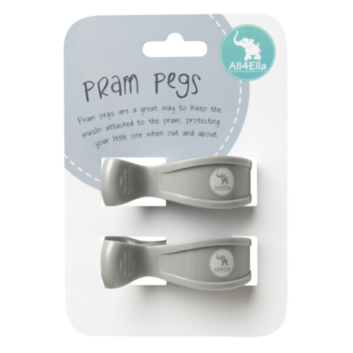 Pram Pegs 2pk - Grey