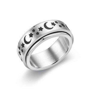 Moon and Star Fidget Ring