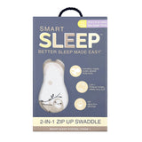 Smart Sleep Zip Up Swaddle 0-3mths 0.2 TOG - Happy Sloth