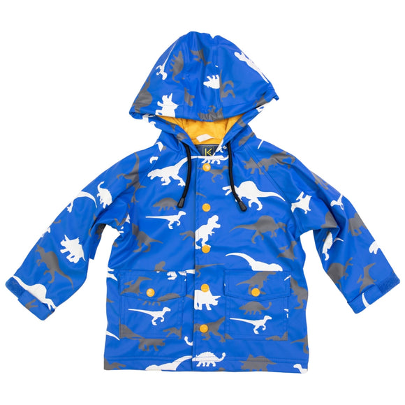 Dinosaur Colour Change Raincoat - Blue