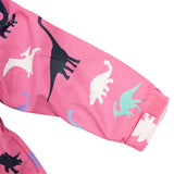 Dinosaur Colour Change Rain Suit - Hot Pink