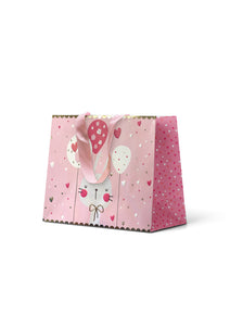 Premium Gift Bag Medium: Embossed & Foiled Cute Rabbit