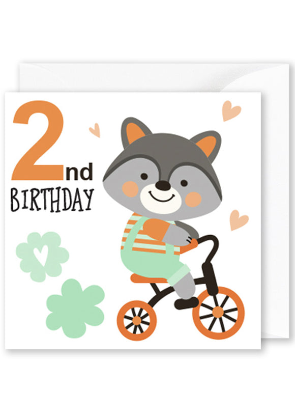 “2nd Birthday” Cute Bear on Bike