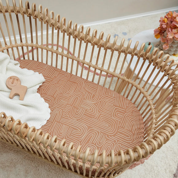 Bamboo Jersey Fitted Bassinet Sheet - Clay Arches