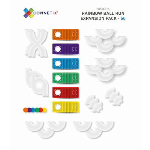 Connetix - Rainbow - 66 Piece Ball Run Expansion Pack