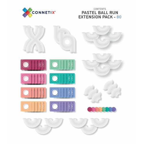 Connetix - Pastel - 80 Piece Ball Run Expansion Pack