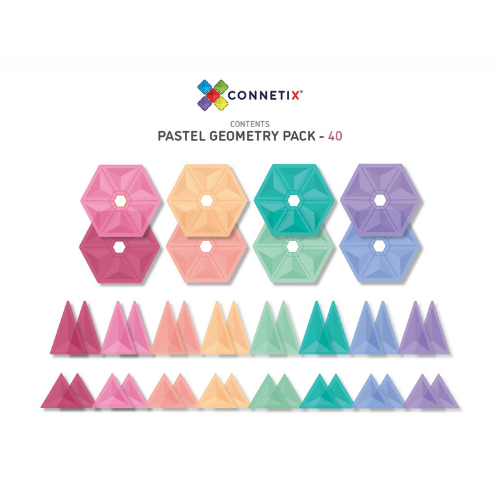 Connetix - Pastel - 40 Piece Geometry Pack