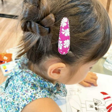 Josie Joans Hair Clips – Elise set of two Liberty print fabric snap clips with scalloped edges, 5.5cm