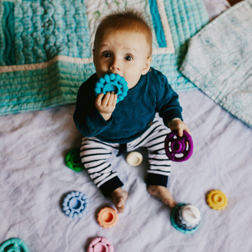 Jellystone Designs Rainbow Stacker and Teether Toy - Bright