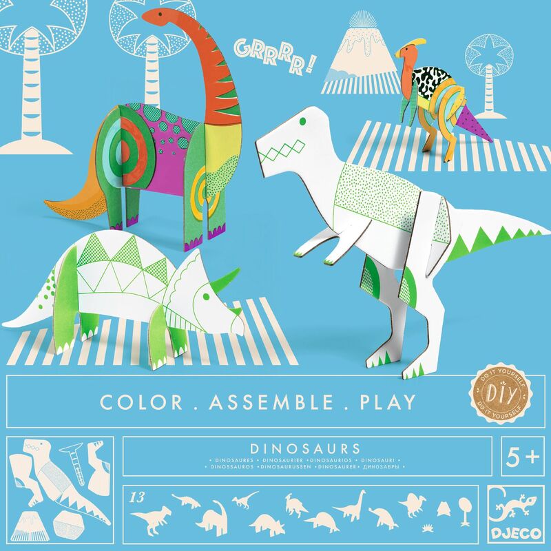Colour. Assemble. Play. Dinosaurs