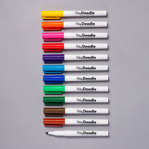 HeyDoodle - 12 Pack Fine Tip Pens