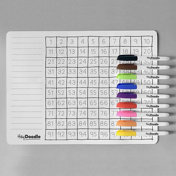 HeyDoodle Reusable Colouring Placemat - 100 Squares