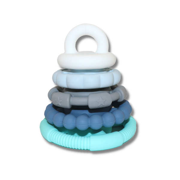 Jellystone Designs Rainbow Stacker and Teether Toy - Ocean