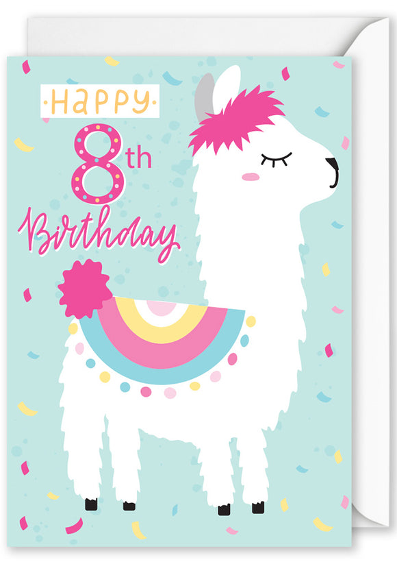 “Happy 8th Birthday” Llama