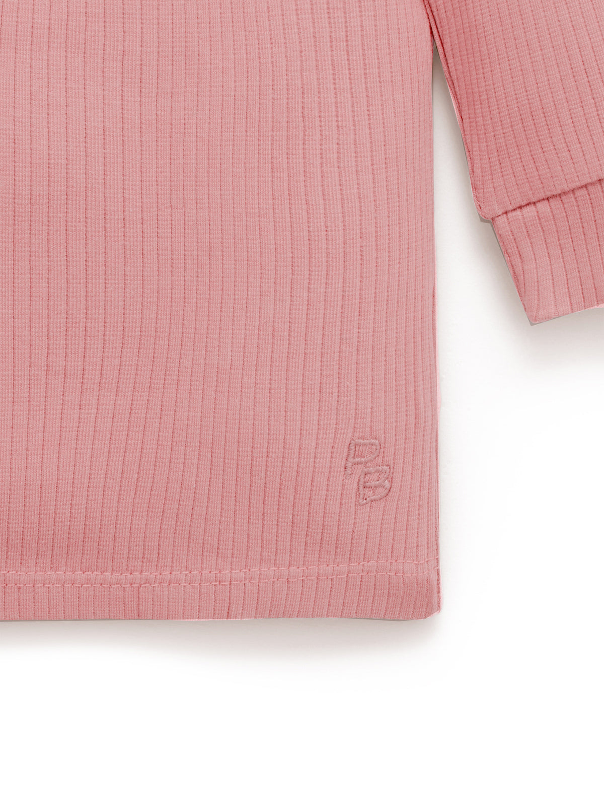 Pure Baby Rib Long Sleeve Henley Tee - Crab Apple