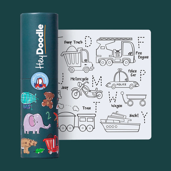 HeyDoodle Reusable Colouring MiniMat - Toot Toot Honk