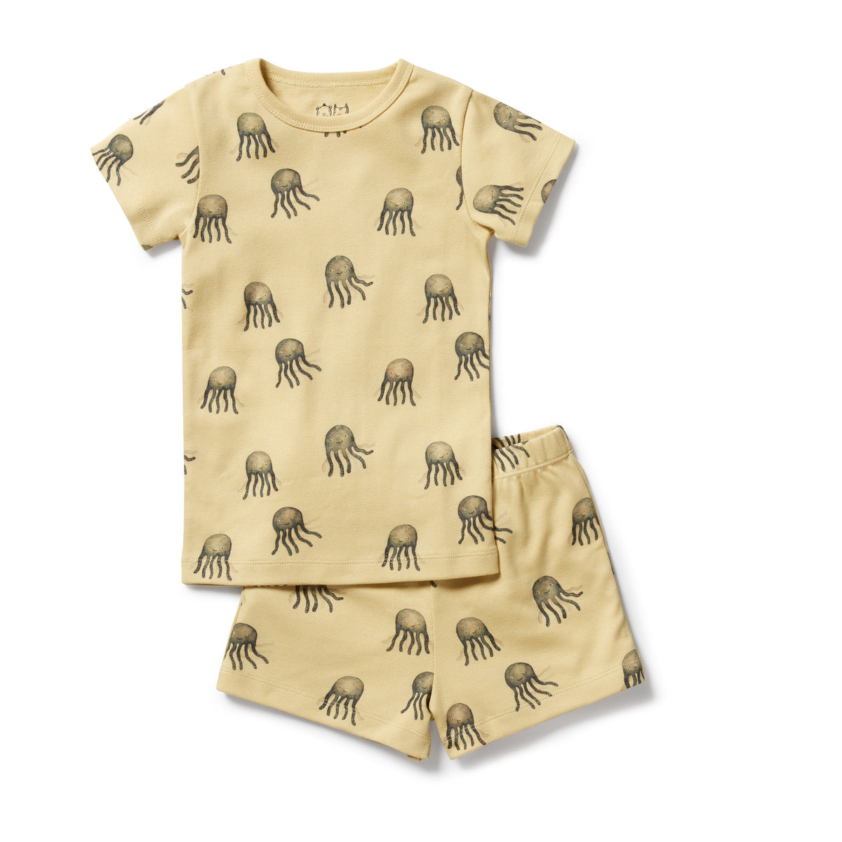 Wilson &amp; Frenchy Organic Rib Short Sleeve Pyjamas - Ollie Octopus