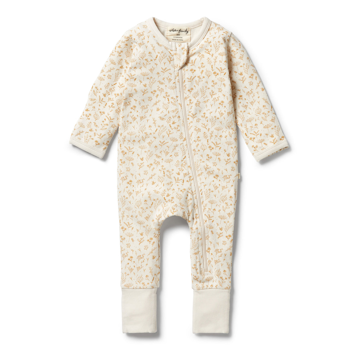 Wilson &amp; Frenchy Organic Zipsuit with Feet - Little Garden