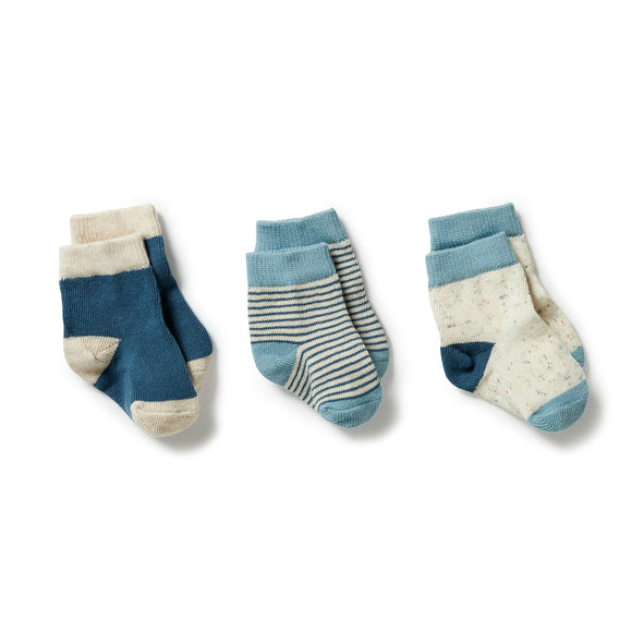 Organic 3 Pack Baby Socks - Arctic Blast