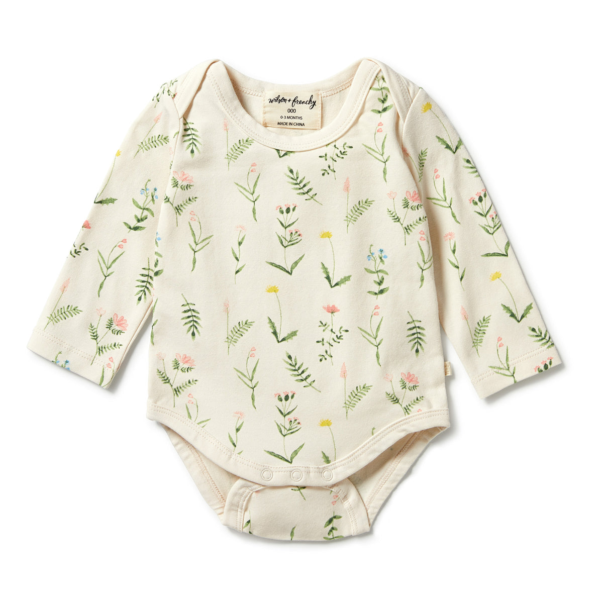 Wilson and Frenchy Organic Envelope Bodysuit - Wild Flower