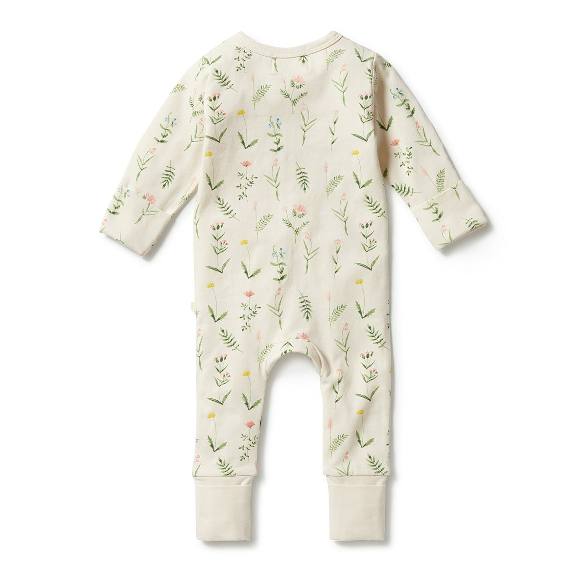 Organic Zipsuit with Feet - Wild Flower