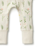 Organic Zipsuit with Feet - Wild Flower