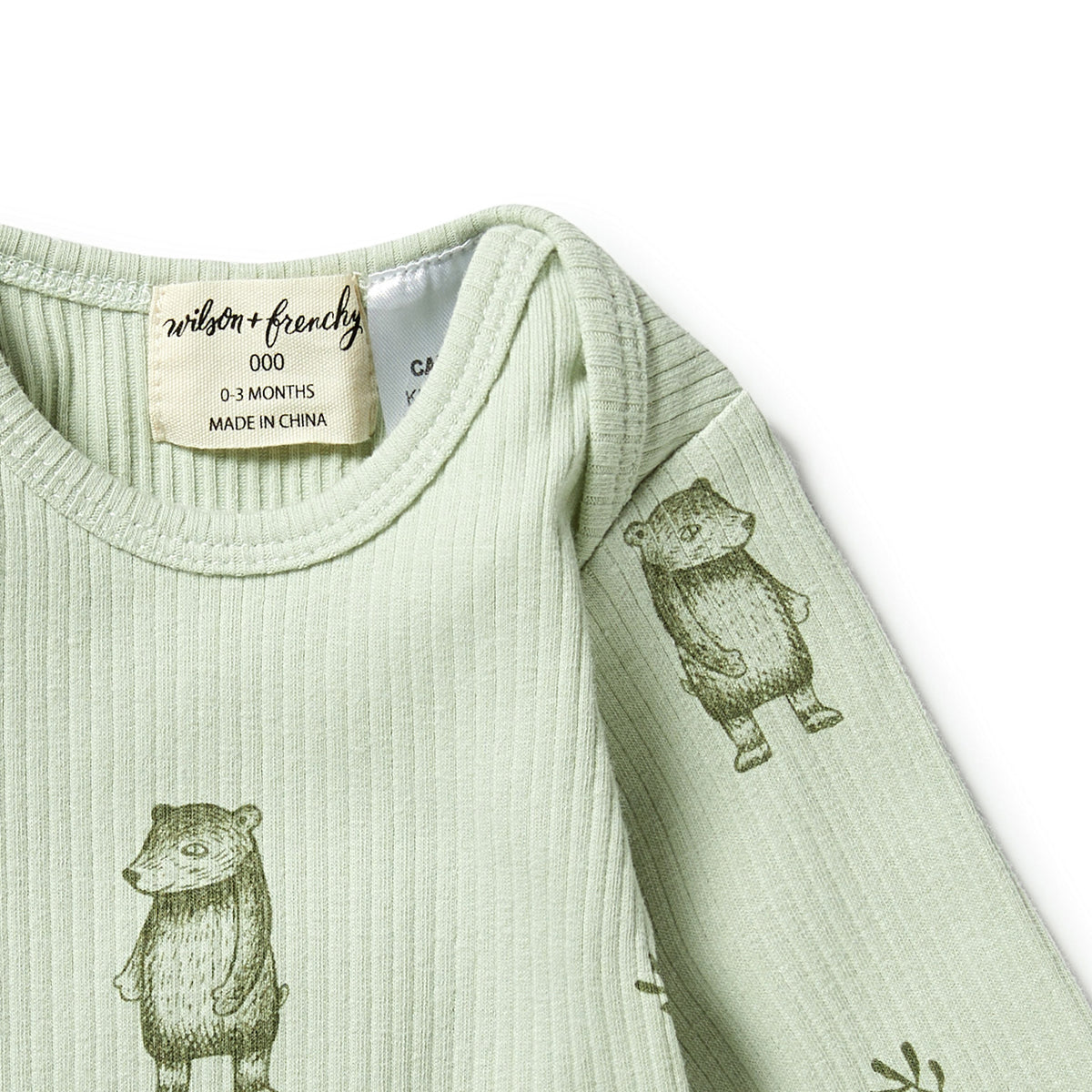 Organic Rib Envelope Bodysuit - Bear Hug