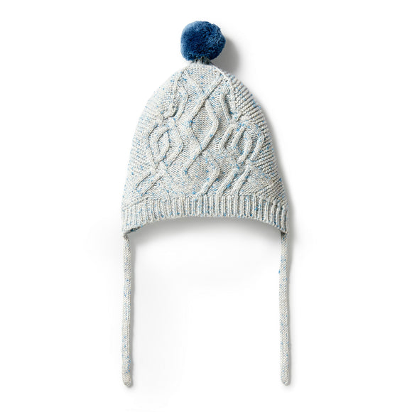 Knitted Cable Bonnet - Arctic Blast
