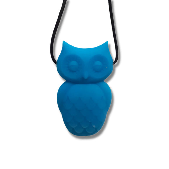 Owl Pendant Necklace - Blue Hawaiian
