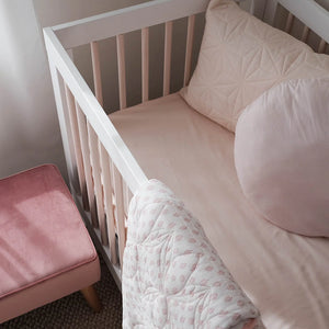 Bamboo Fitted Cot Sheet - Blush
