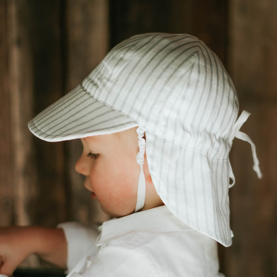 Bedhead Hats Lounger Baby Reversible Flap Sun Hat - Finley / Blanc