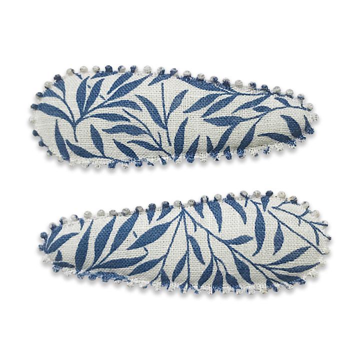 Josie Joans Hair Clips – Celia set of two Liberty print scalloped-edge snap clips, 5.5cm fabric hair accessories