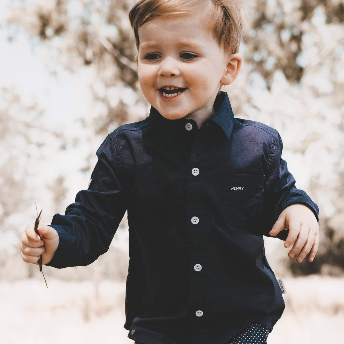 Love Henry Boys Dress Shirt - Navy