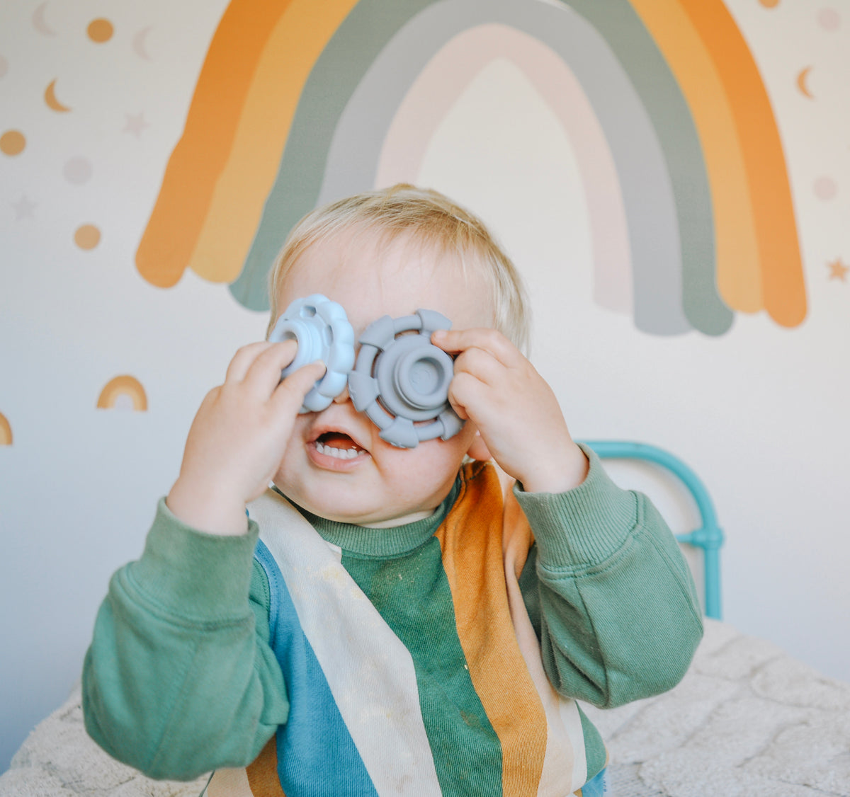 Jellystone Designs Rainbow Stacker and Teether Toy - Ocean