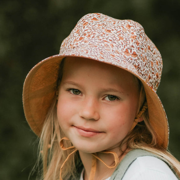 Wanderer Girls Reversible Panelled Bucket Sun Hat - Mary / Maize