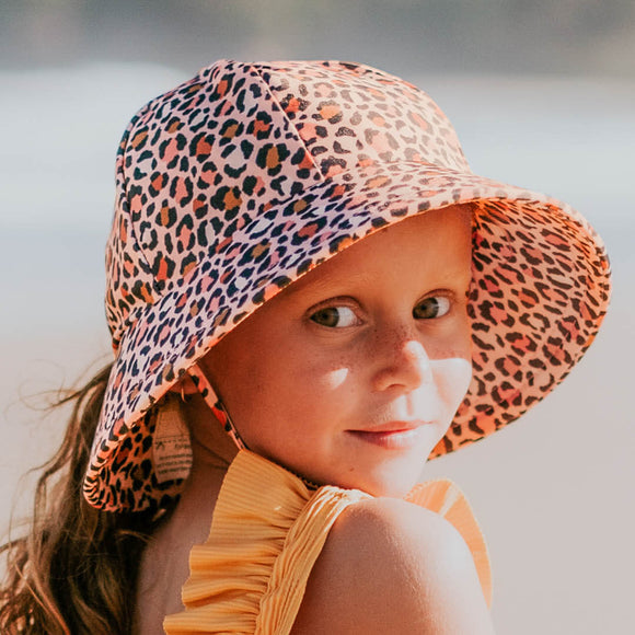 Ponytail Swim Bucket Hat - Leopard