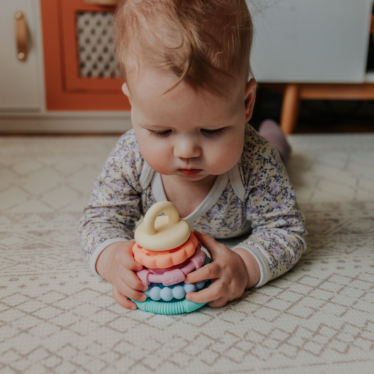 Jellystone Designs Rainbow Stacker and Teether Toy - Pastel